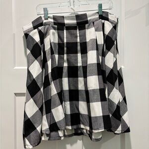 Torrid Black and White Plaid A-Line Skirt